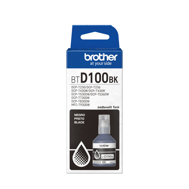 Tinta Brother BTD100BK para sistema tanque vista lateral