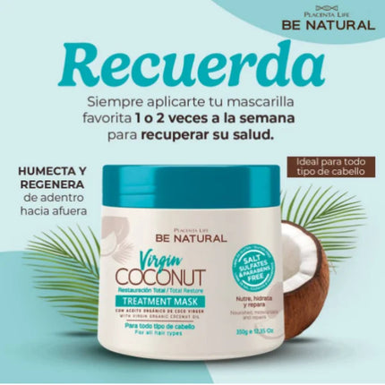 Tratamiento Restaurador Capilar 350 ml | Placenta Life | Nutre, reconstruye y controla el frizz con queratina y aceites naturales