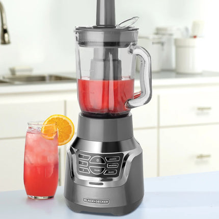 Licuadora Digital Black+Decker BL1350G | 900 W | 3 Velocidades + Pulso + 3 Funciones | Jarra Vidrio 1.5 L | Vaso Personal 500 ml | Filtro Infusor