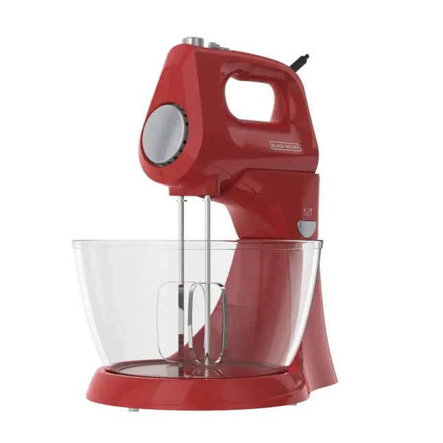 Batidora Black + Decker MX9125-0RDLA | 250W | 5 Velocidades + Turbo | Tazones 4.48L y 3.9L | Roja