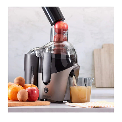 Extractor de Jugos Black+Decker JMBD3181 | 500 W | 2 Velocidades | Acero Inoxidable | 3″ Boca | Gris