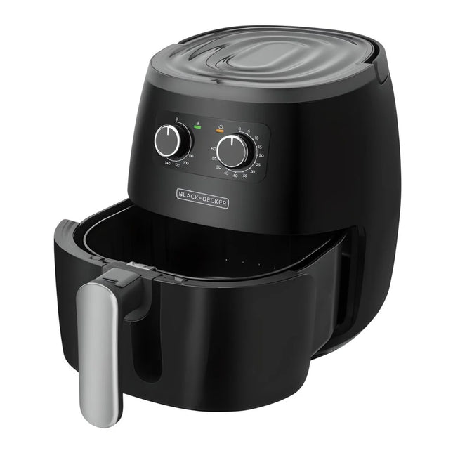 Freidora de Aire Black+Decker HF5055B | 5.5 L | 1500 W | Control Manual | Temperatura hasta 200 °C | Temporizador 60 min | Negra