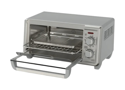 Horno Tostador Black+Decker TO4120‑1SDLA | 30 L (4 Rebanadas) | 1150 W | Convección Natural | 4 Funciones | Acero Inoxidable