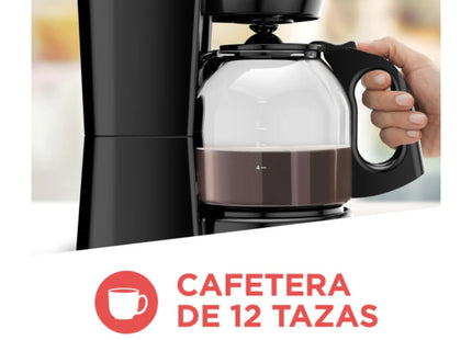 Cafetera Black + Decker CM0915BK-LA | 12 Tazas | Jarra de Vidrio | Sistema Vortex | Color Negro | 900W