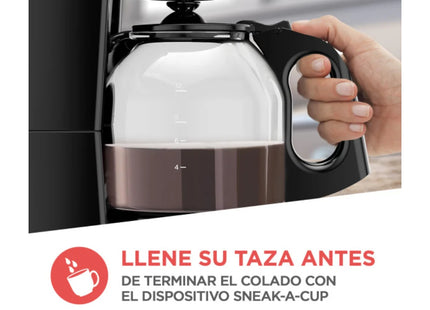 Cafetera Black + Decker CM0915BK-LA | 12 Tazas | Jarra de Vidrio | Sistema Vortex | Color Negro | 900W