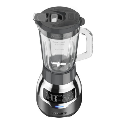 Licuadora Digital Black+Decker BL1300DG‑PLA | 900 W | 3 Velocidades + Pulso + 3 Funciones Automáticas | QuadPro 4 Cuchillas | Jarra Vidrio 1.5 L + Vaso Tritán 500 ml