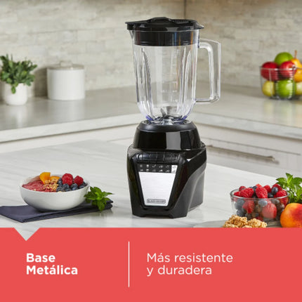 Licuadora Black+Decker BL0877‑1BDLA Ice Crush | 700 W | 8 Velocidades + Pulso | Jarra Plástico 1.65 L | Acero Inoxidable | Negra