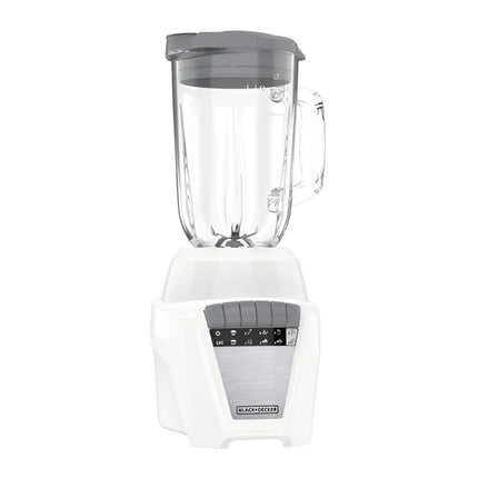 Licuadora Black+Decker BL0876‑3WDLA Ice Crush | 700 W | 8 Velocidades + Pulso | Jarra Vidrio 1.25 L + Plástico 1.65 L | Acero Inoxidable | Blanca