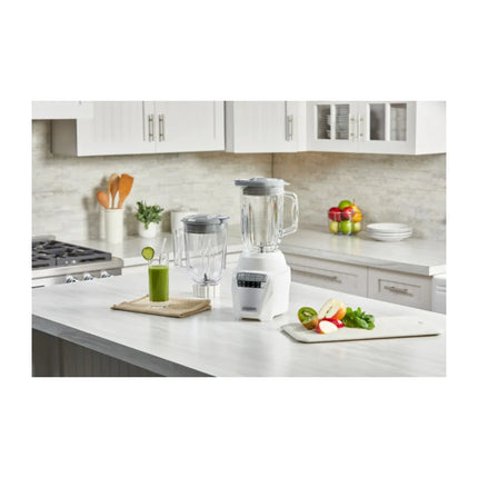 Licuadora Black+Decker BL0876‑3WDLA Ice Crush | 700 W | 8 Velocidades + Pulso | Jarra Vidrio 1.25 L + Plástico 1.65 L | Acero Inoxidable | Blanca