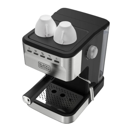 Máquina de Espresso Black+Decker EM0312-0SDLA | 20 Bar | 1.5 L | 1100 W | Vapor manual | Compatible con cápsulas Nespresso