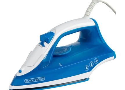Plancha de Vapor Black + Decker TrueGlide IRBD350 | 1200W | Suela Cerámica | Golpe de Vapor | Azul