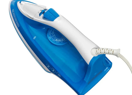 Plancha de Vapor Black + Decker TrueGlide IRBD350 | 1200W | Suela Cerámica | Golpe de Vapor | Azul
