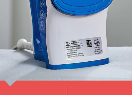 Plancha de Vapor Black + Decker TrueGlide IRBD350 | 1200W | Suela Cerámica | Golpe de Vapor | Azul