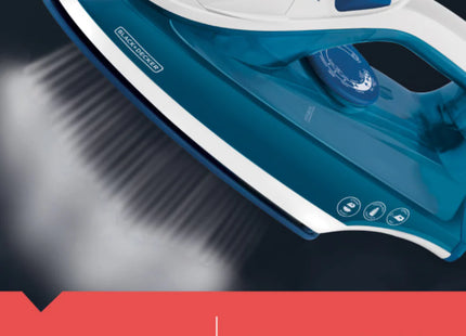 Plancha de Vapor Black + Decker TrueGlide IRBD350 | 1200W | Suela Cerámica | Golpe de Vapor | Azul