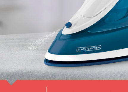 Plancha de Vapor Black + Decker TrueGlide IRBD350 | 1200W | Suela Cerámica | Golpe de Vapor | Azul