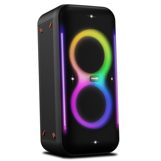 Parlante RGB Moonki Bossa Max Bluetooth | 2.0 Estéreo | 60W RMS | Luces LED | Batería Recargable
