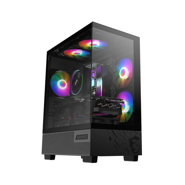 Case RGB MSI PAG PANO M110A | Torre Media | 3 Abanicos 120mm | Vidrio Lateral | Malla Frontal
