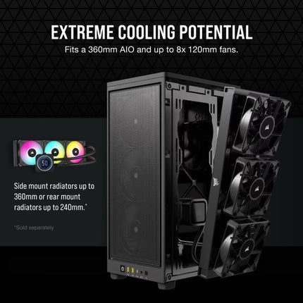 Case Gaming Corsair 2000D Airflow | Mini-ITX | Negro