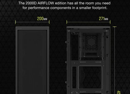 Case Gaming Corsair 2000D Airflow | Mini-ITX | Negro