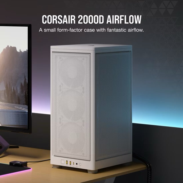 Case Gaming Corsair 2000D Airflow | Mini-ITX | Blanco | CC-9011245-WW