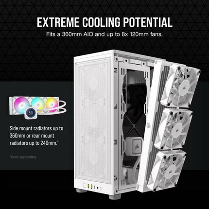 Case Gaming Corsair 2000D Airflow | Mini-ITX | Blanco | CC-9011245-WW