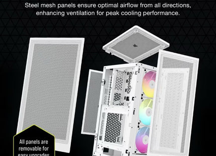 Case Gaming Corsair 2000D RGB Airflow | Mini-ITX | Blanco | CC-9011247-WW