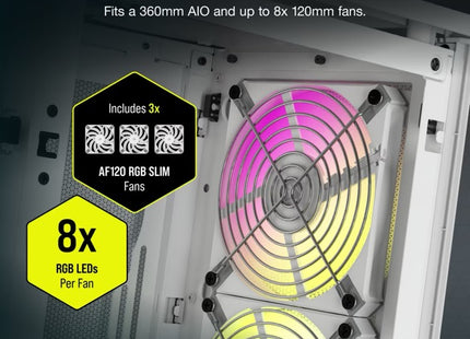 Case Gaming Corsair 2000D RGB Airflow | Mini-ITX | Blanco | CC-9011247-WW