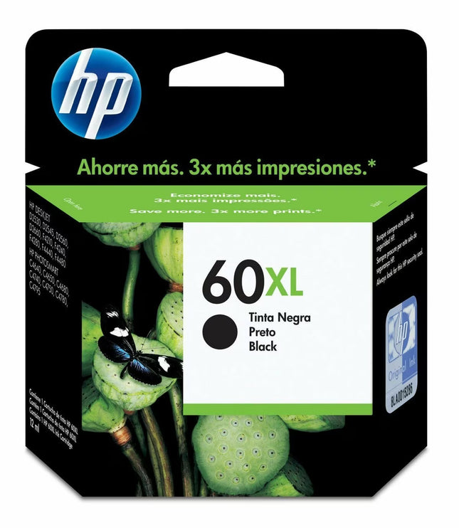 Cartucho Tinta HP 60XL Negra, CC641WL