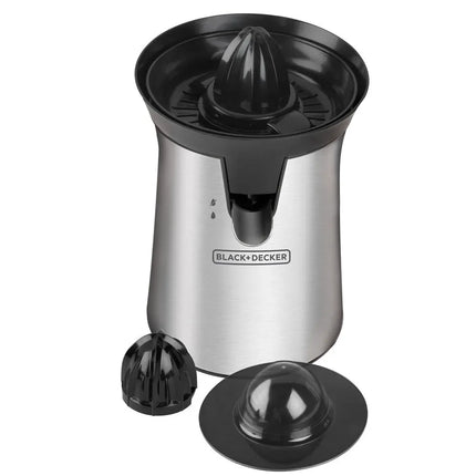 Exprimidor de Cítricos Black+Decker CJ4000S | 40 W | Acero Inoxidable | 2 Conos | Control de Pulpa