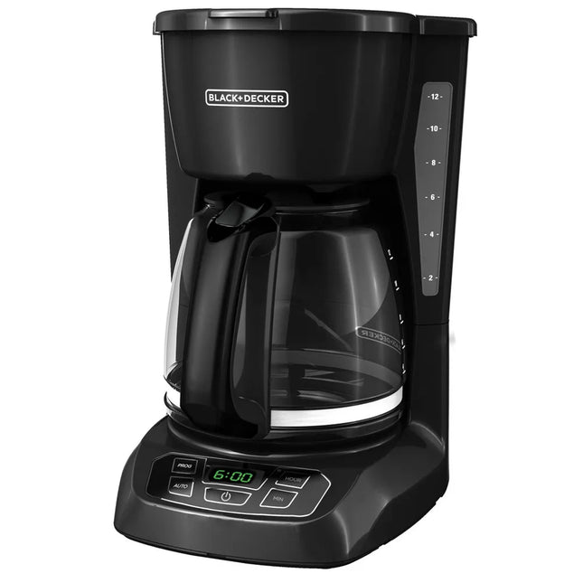 Cafetera Black+Decker CM1105B | 12 Tazas | 975 W | Digital Programable 24 h | Sneak‑A‑Cup™ | Placa Keep‑Hot
