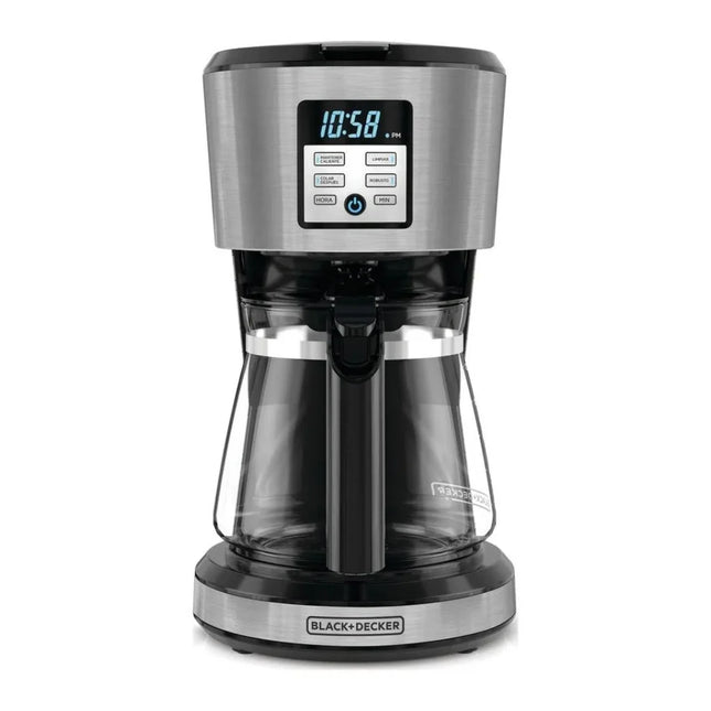 Cafetera Black+Decker CM1331S‑LA | 12 Tazas | 975 W | Digital Programable 24 h | Vortex™ | Acero Inoxidable
