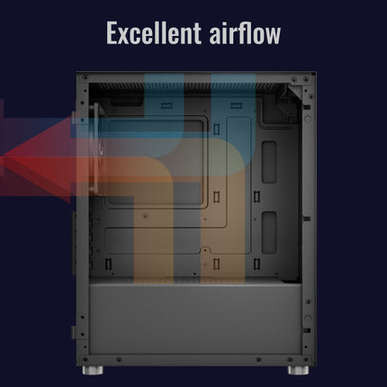 Case Gaming AeroCool CS-111-G-BK-V2 | Mini Torre ATX | Panel Lateral de Vidrio Templado | 3 Ventiladores FRGB | Negro