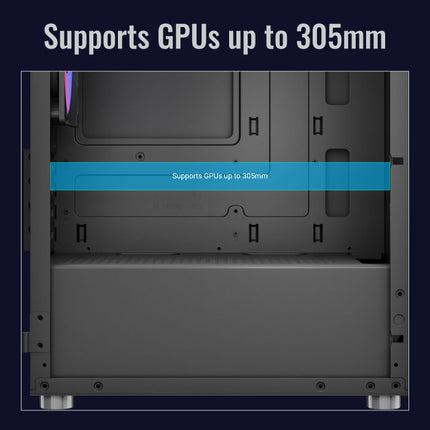 Case Gaming AeroCool CS-111-G-BK-V2 | Mini Torre ATX | Panel Lateral de Vidrio Templado | 3 Ventiladores FRGB | Negro