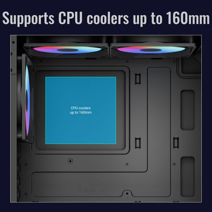 Case Gaming AeroCool CS-111-G-BK-V2 | Mini Torre ATX | Panel Lateral de Vidrio Templado | 3 Ventiladores FRGB | Negro