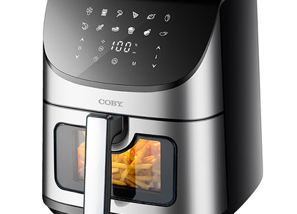 Coby CrispPro Advanced CY-AIRF-8LDH-DG-SS-W Freidora de Aire Digital 8 L 1700 W con Ventana