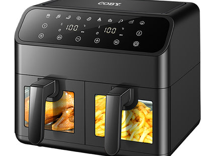 Coby CrispPro Advanced CY-AIRF-D8LDH-DG-BK-W Freidora de Aire Digital Doble Canasta 8 L 2000 W