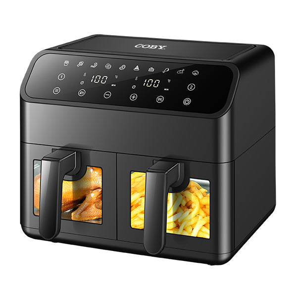 Coby CrispPro Advanced CY-AIRF-D8LDH-DG-BK-W Freidora de Aire Digital Doble Canasta 8 L 2000 W