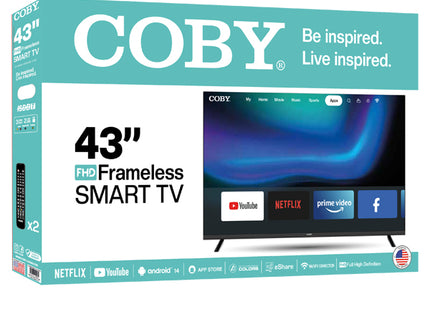 Coby Pixel Pro CY3359-43ISDBT-FHD-WM Smart TV DLED 43" 1920 x 1080 con Android 14