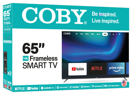 Coby Pixel Pro CY3359-65ISDBT-4K-WM Smart TV Frameless 65" 4K UHD con Android 12