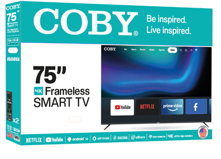 Coby Pixel Pro CY3359-75ISDBT-4K Smart TV DLED 75" 4K UHD con Android 14