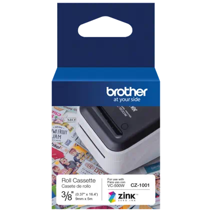 Cinta continua Brother CZ1001 compatible impresora VC-500W vista lateral