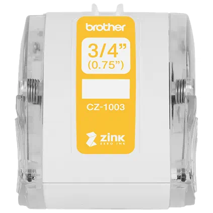 Cinta continua Brother Genuine CZ1003 en empaque original con especificaciones técnicas