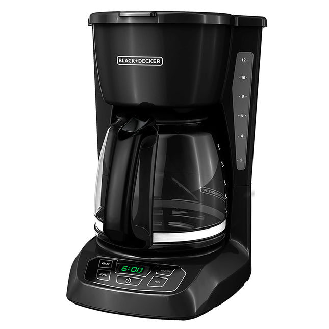 Cafetera Black+Decker CM1110B-LA | 12 Tazas | 975 W | Programable 24 h | Vortex™ | Negro