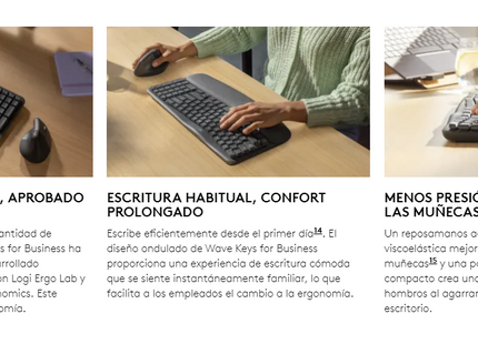 Vista superior del Logitech Wave Keys destacando el teclado numérico completo y diseño ergonómico