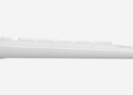 Vista trasera del teclado Logitech K650 con compartimento de pilas y conectividad Bluetooth
