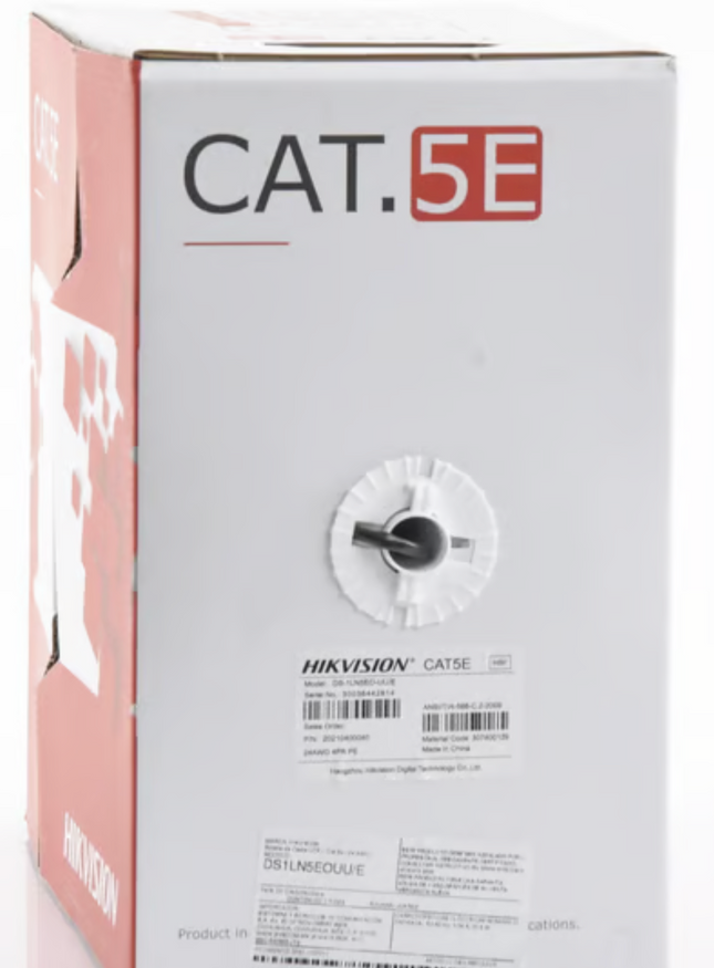 Cable UTP Exterior Hikvision DS-1LN5EO-UU/E(O-STD) | Cat 5e | 23AWG | 305 mts | 100% Cobre | UL