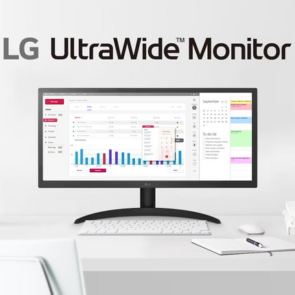 MONITOR 26" LG 26WQ500-B WFHD 2560 x 1080 75 HZ HDMI PLANO SLIM 195174035245
