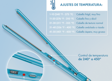 Plancha BaByliss Nano Titanium | 1” | Placas Ultra Lisas | Temperatura hasta 450°F | Tecnología Iónica | Profesional
