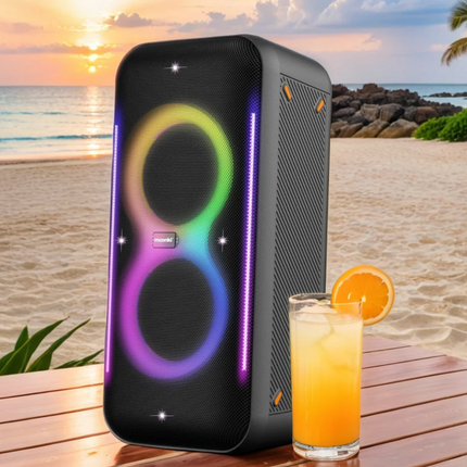 Parlante RGB Moonki Bossa Max Bluetooth | 2.0 Estéreo | 60W RMS | Luces LED | Batería Recargable