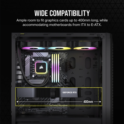 Case Gaming Corsair 480T | Media Torre | Vidrio Templado | 3x Ventiladores AR120 RGB